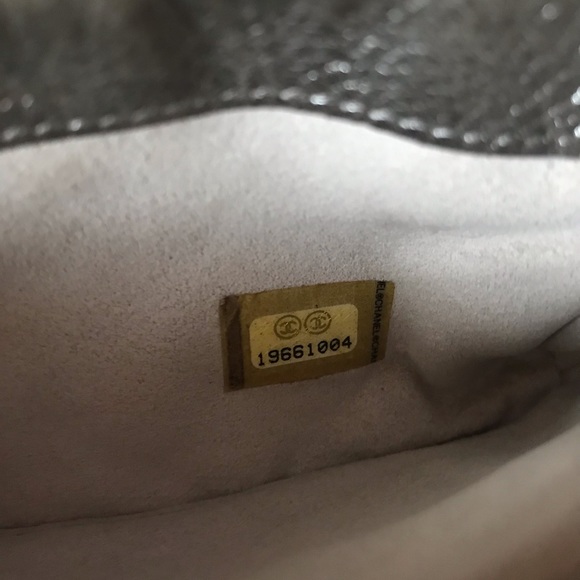 Authentic Chanel Mini Boy Lambskin Metallic Crossbody Bag Clutch Wallet on Chain - Picture 14 of 16